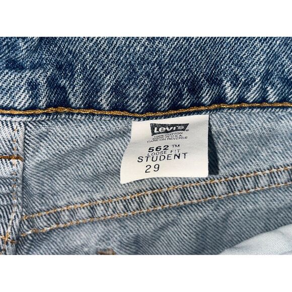 Vintage Levi's 562 Loose Fit Student Orange Tab Denim Jean Shorts 29 Made in USA - Picture 8 of 11